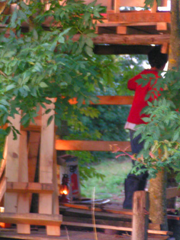 children in the tree hut